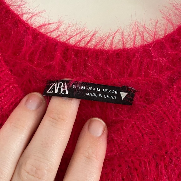 NOWT Zara Pink Knit Fuzzy Top - Picture 3 of 4